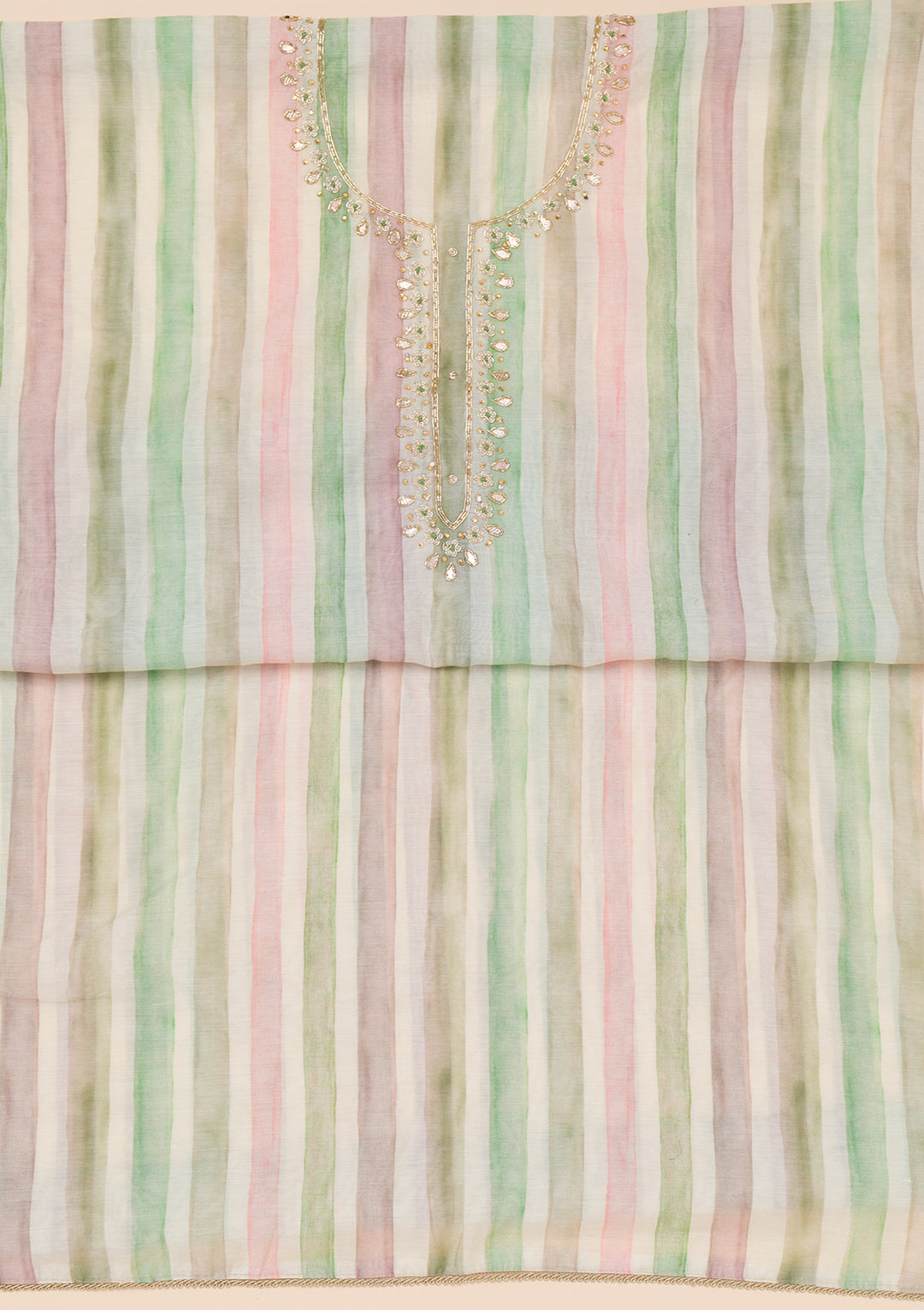 Green Printed Tissue Unstitched Salwar Suit