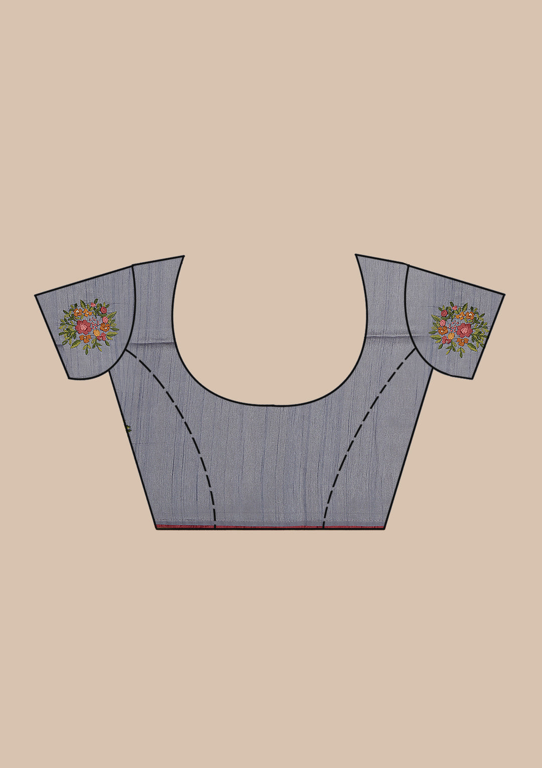 Grey Threadwork Silk Saree