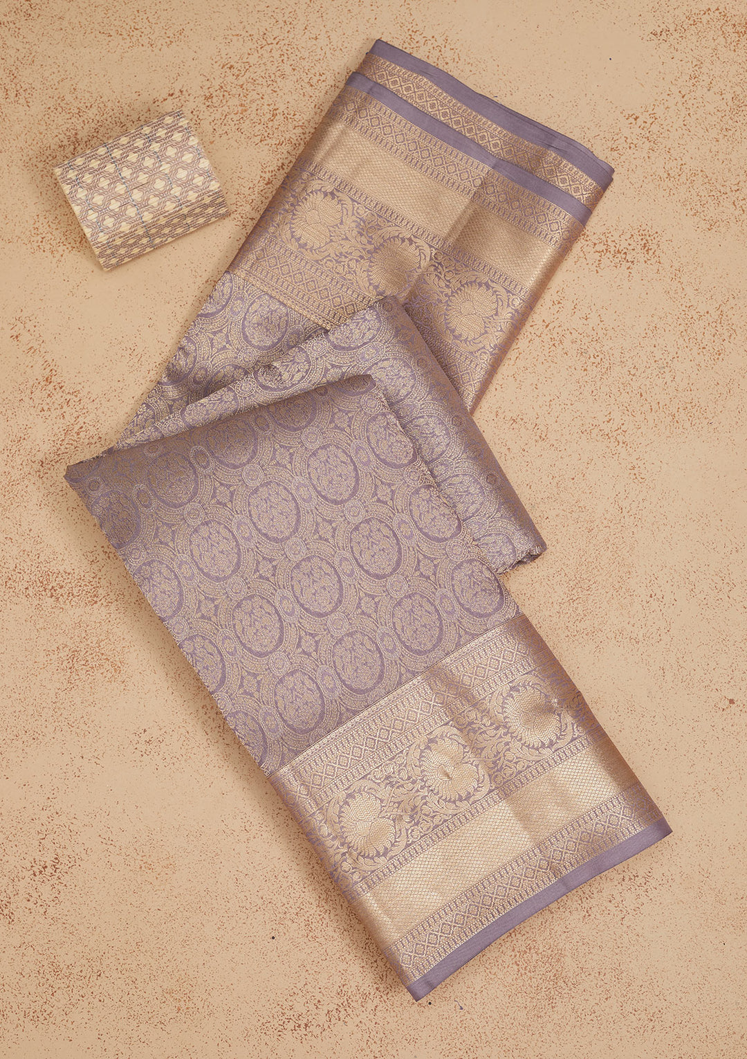 Grey Zariwork Pure Silk Saree