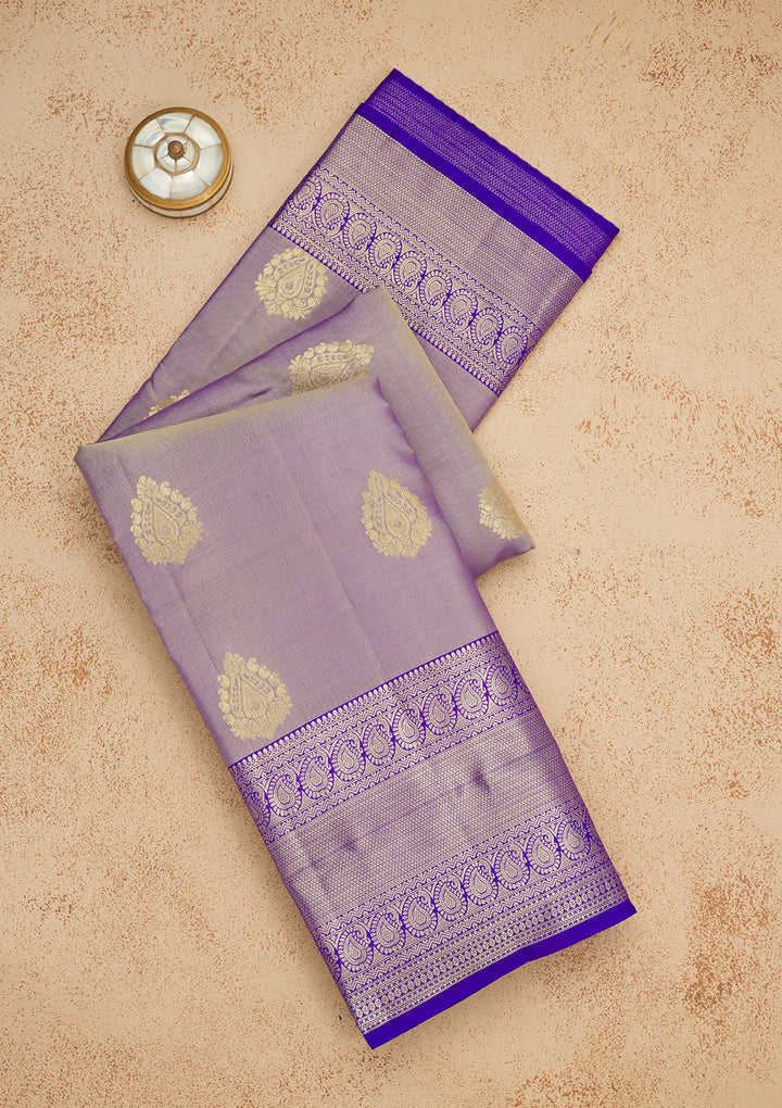 Grey Zariwork Pure Silk Saree