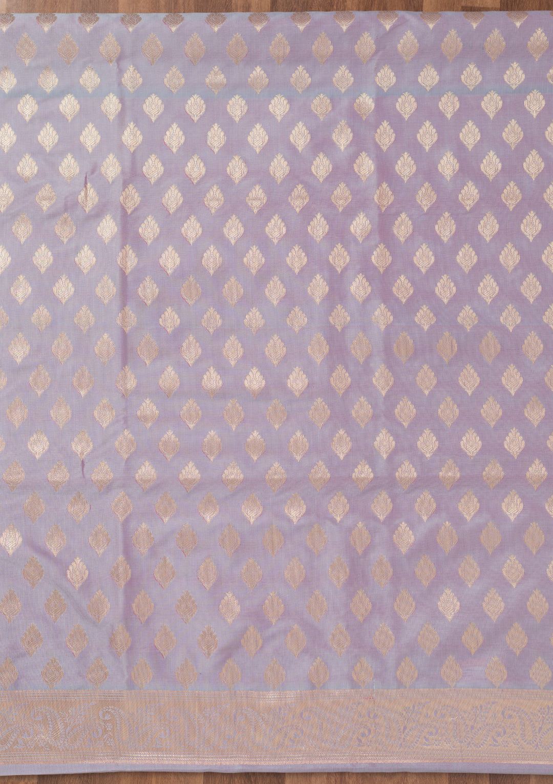 Lavender Zariwork Banarasi Unstitched Salwar Suit