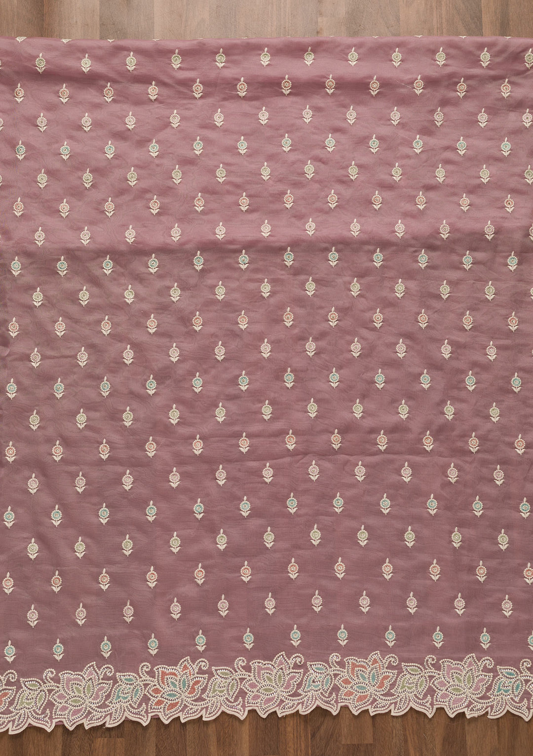 Lavender Sequins Organza Unstitched Salwar Suit