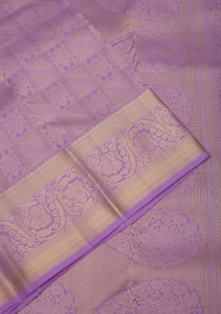 Lavender Zariwork Pure Silk Saree