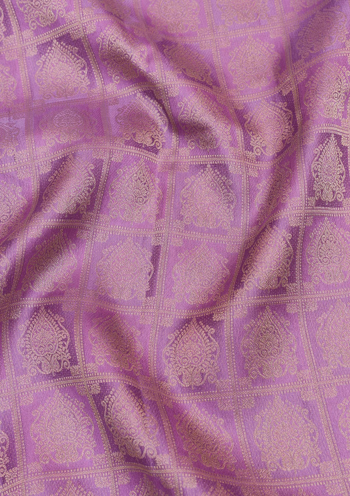 Lavender Zariwork Kanjivaram Pure Silk Saree