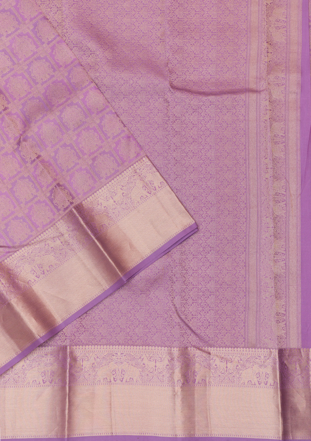 Lavender Zariwork Kanjivaram Pure Silk Saree