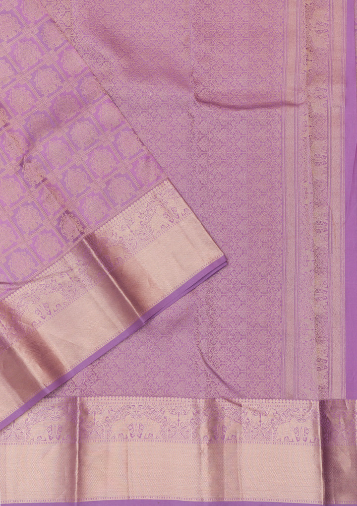Lavender Zariwork Kanjivaram Pure Silk Saree