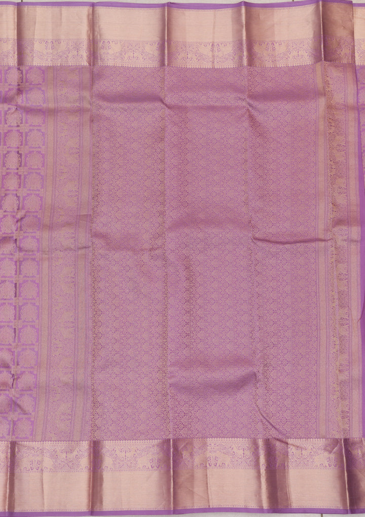 Lavender Zariwork Kanjivaram Pure Silk Saree