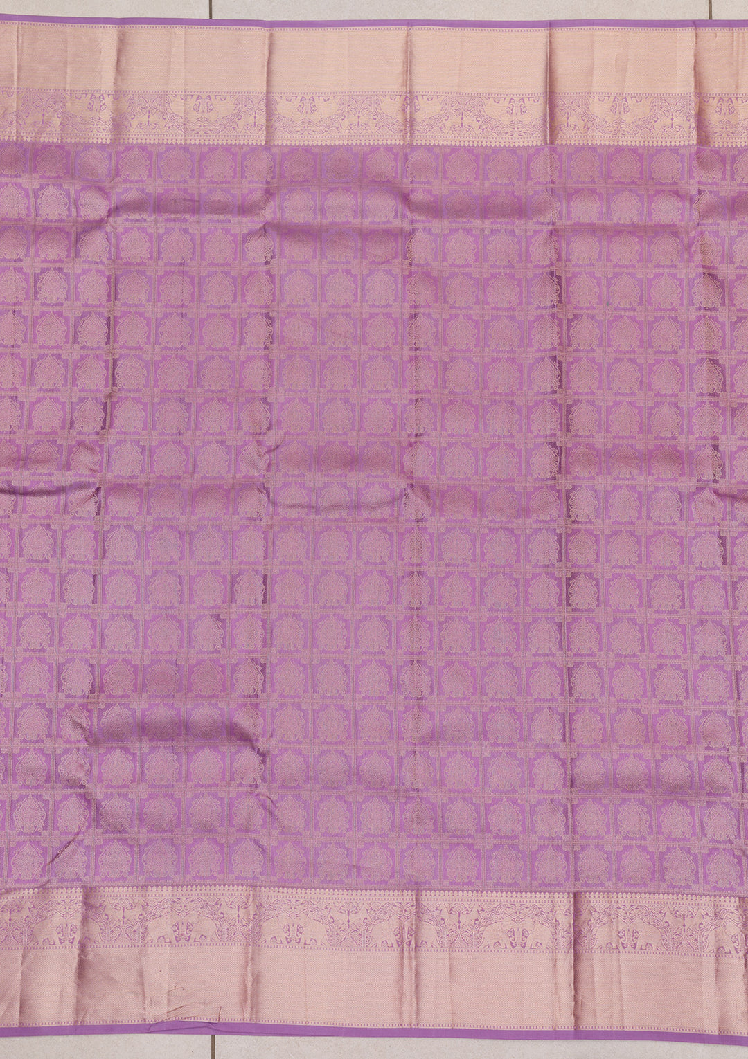 Lavender Zariwork Kanjivaram Pure Silk Saree