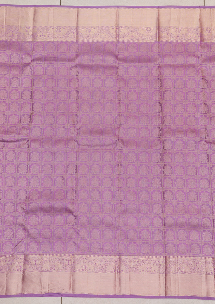 Lavender Zariwork Kanjivaram Pure Silk Saree