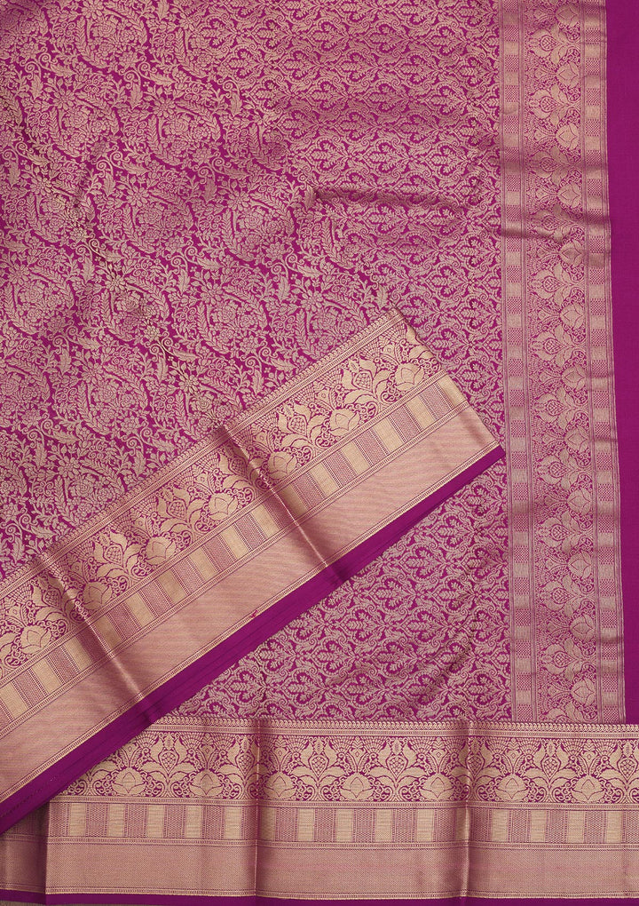 Lavender Zariwork Pure Silk Saree