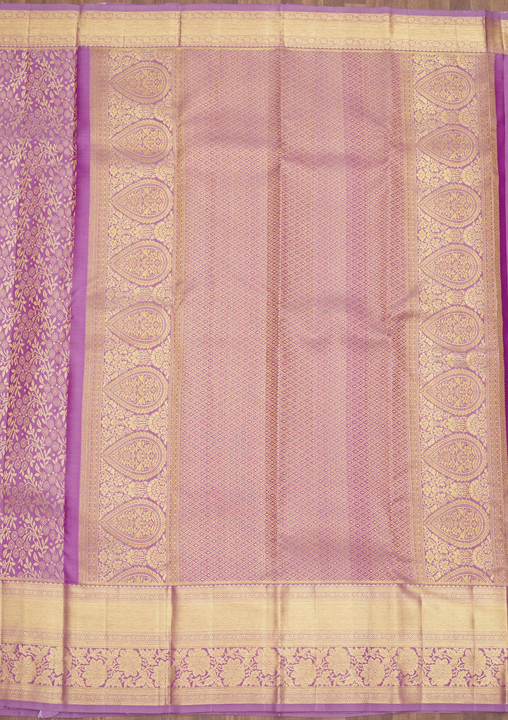 Lavender Zariwork Pure Silk Saree