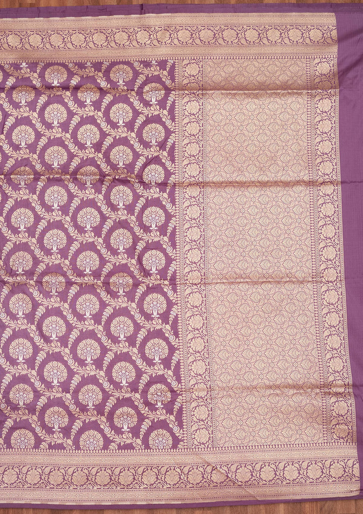 Lavender Zariwork Pure Silk Saree