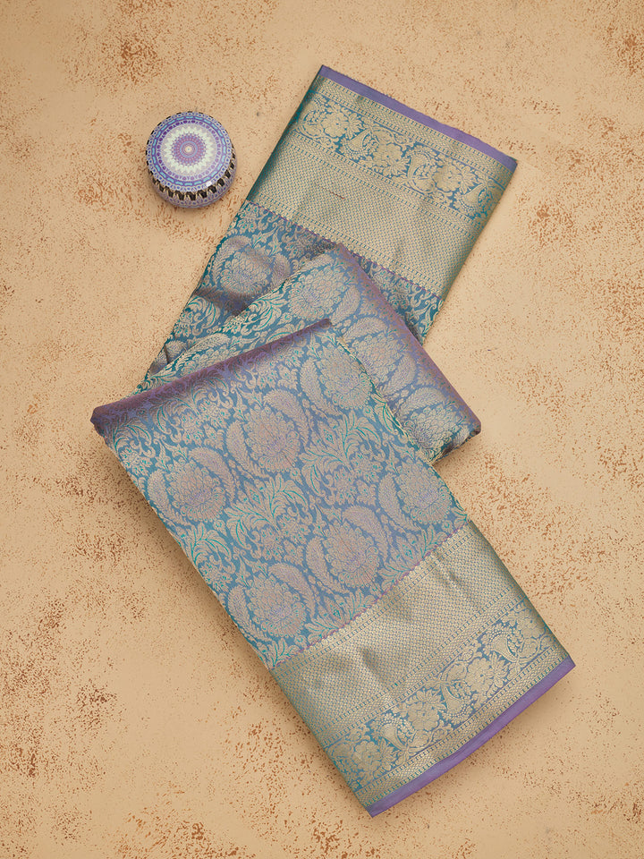 Lavender Zariwork Pure Silk Saree