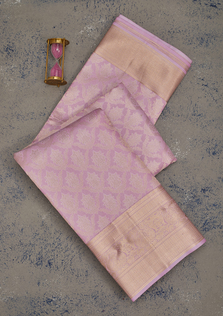 Lavender Zariwork Pure Silk Saree