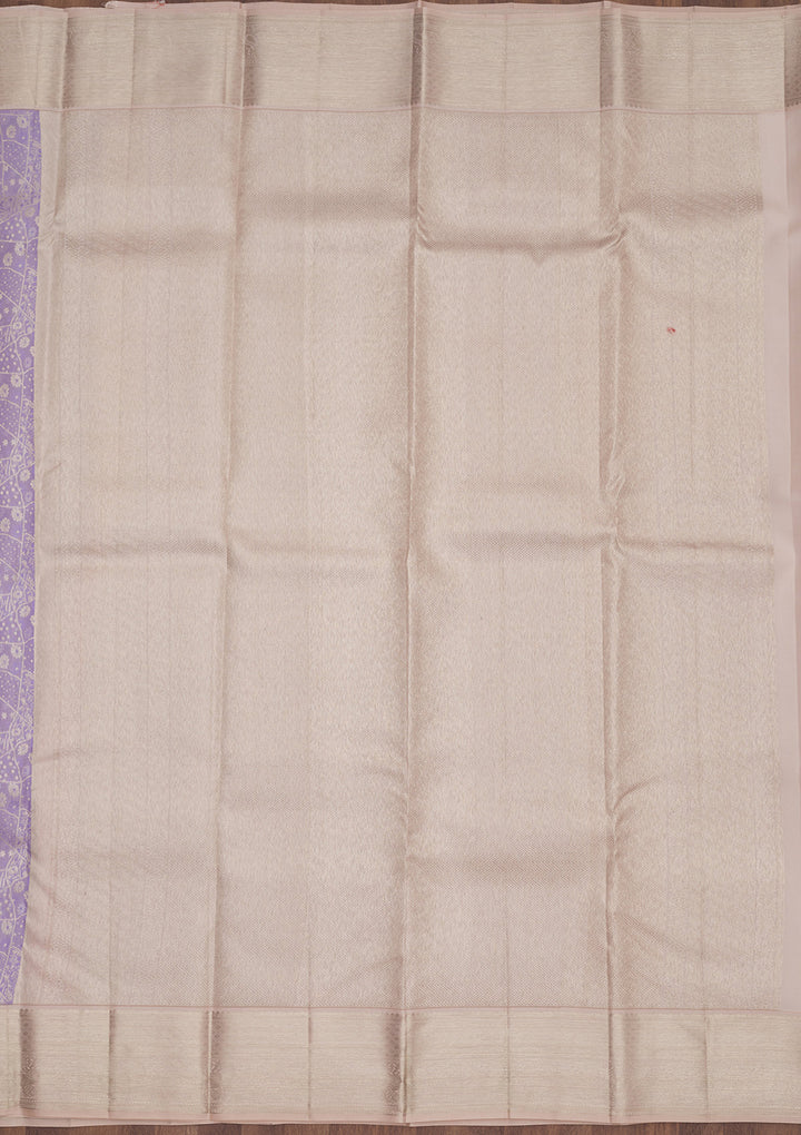 Lavender Zariwork Pure Silk Saree