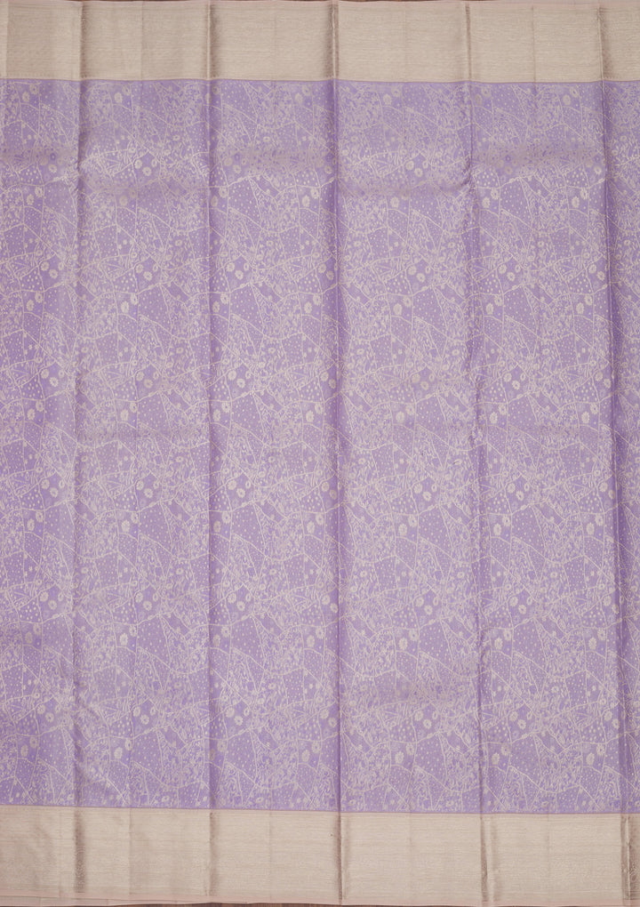 Lavender Zariwork Pure Silk Saree