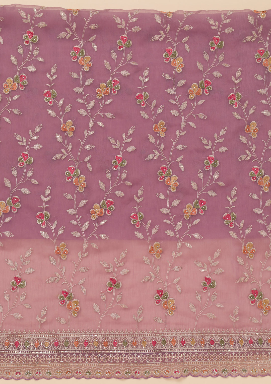 Lavender Zariwork Tissue Unstitched Salwar Suit