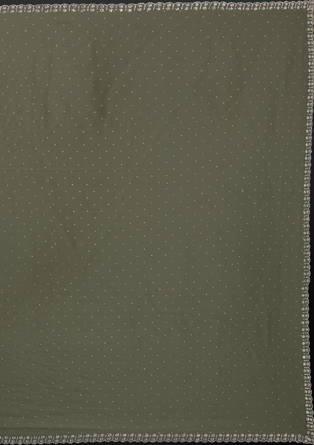 Leaf Green Stonework Satin Designer Saree