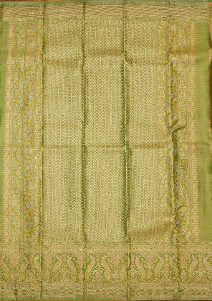 Lemon Yellow Zariwork Pure Silk Saree