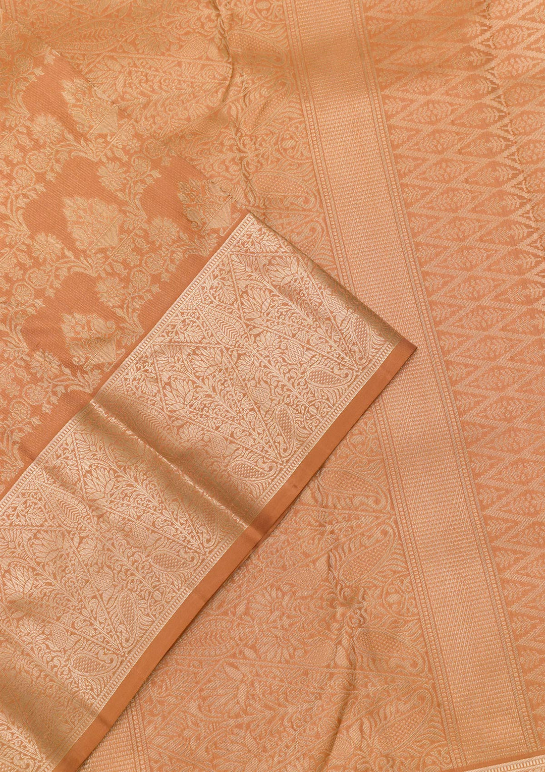 Light Brown Zariwork Pure Silk Saree