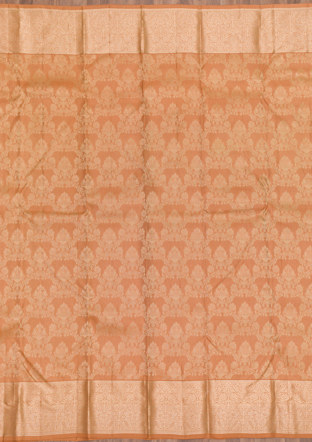 Light Brown Zariwork Pure Silk Saree