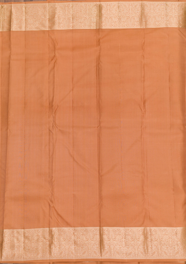 Light Brown Zariwork Pure Silk Saree