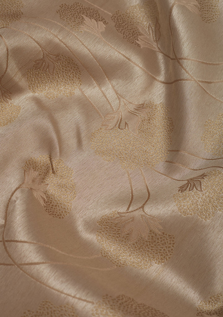 Light Brown Zariwork Pure Silk Saree