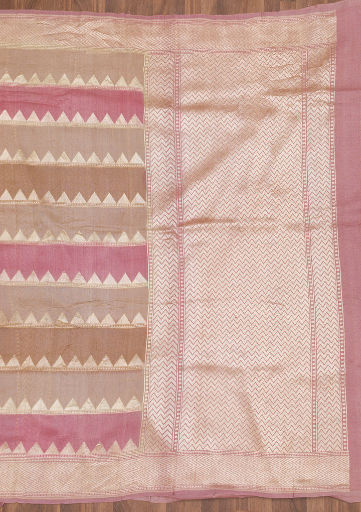 Light Grey Zariwork Pure Silk Saree