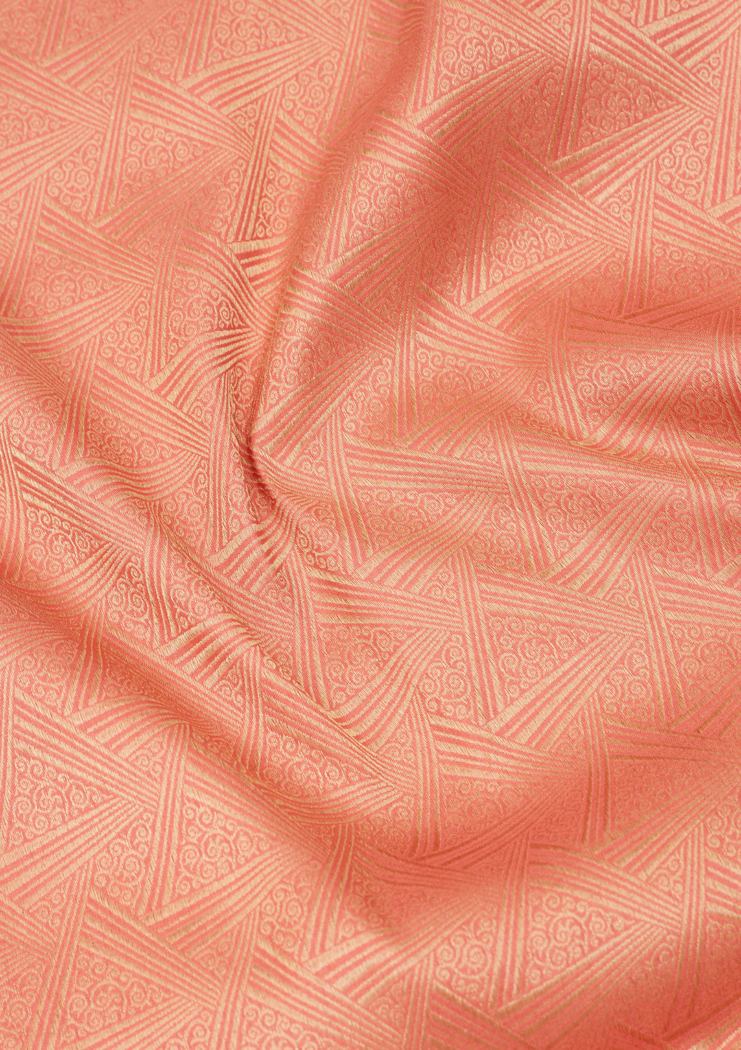 Light Peach Zariwork Pure Silk Saree