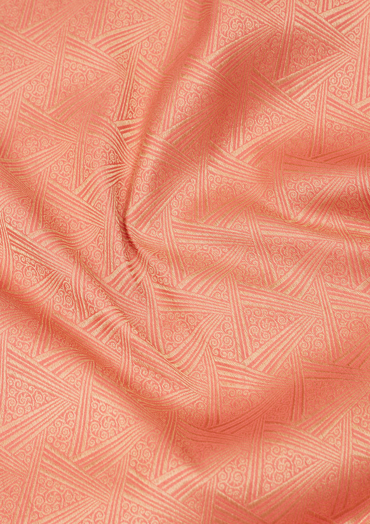 Light Peach Zariwork Pure Silk Saree