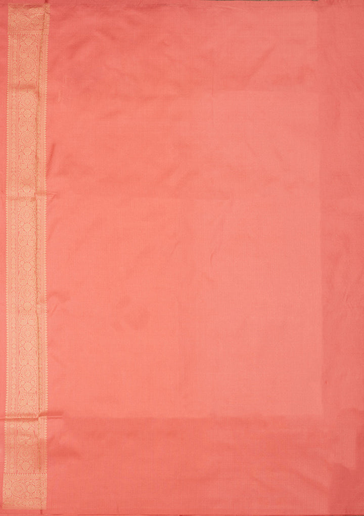 Light Peach Zariwork Pure Silk Saree