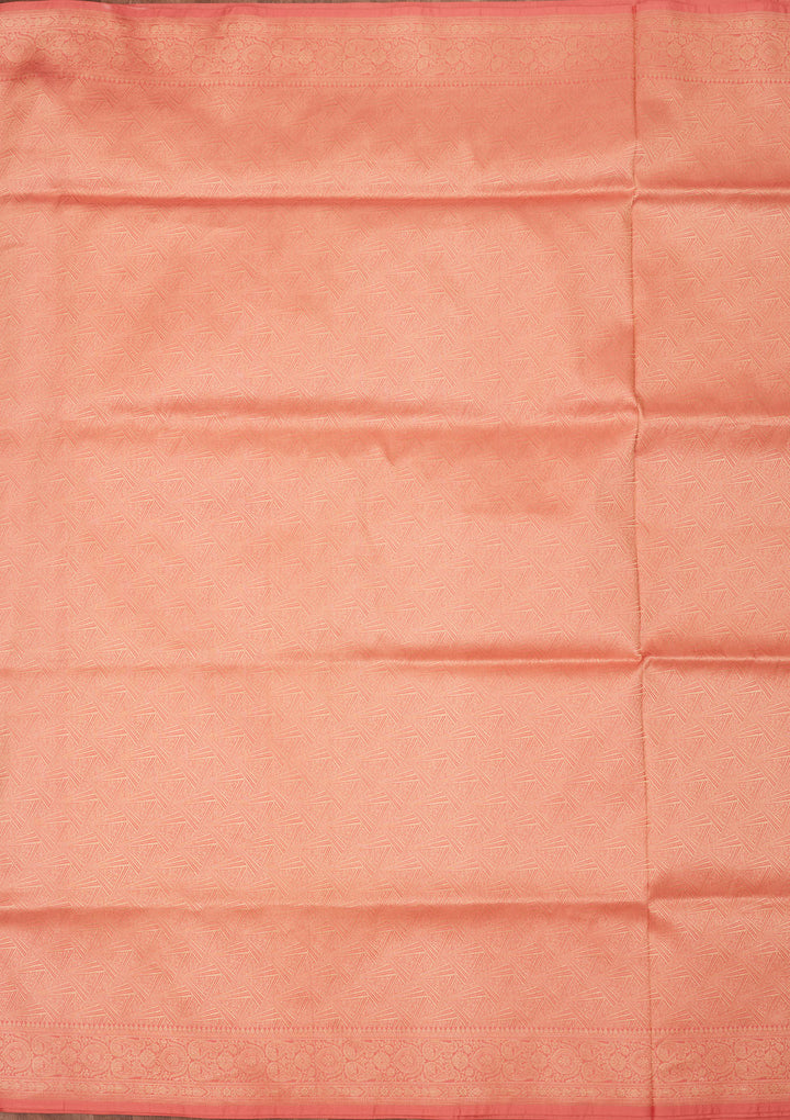 Light Peach Zariwork Pure Silk Saree