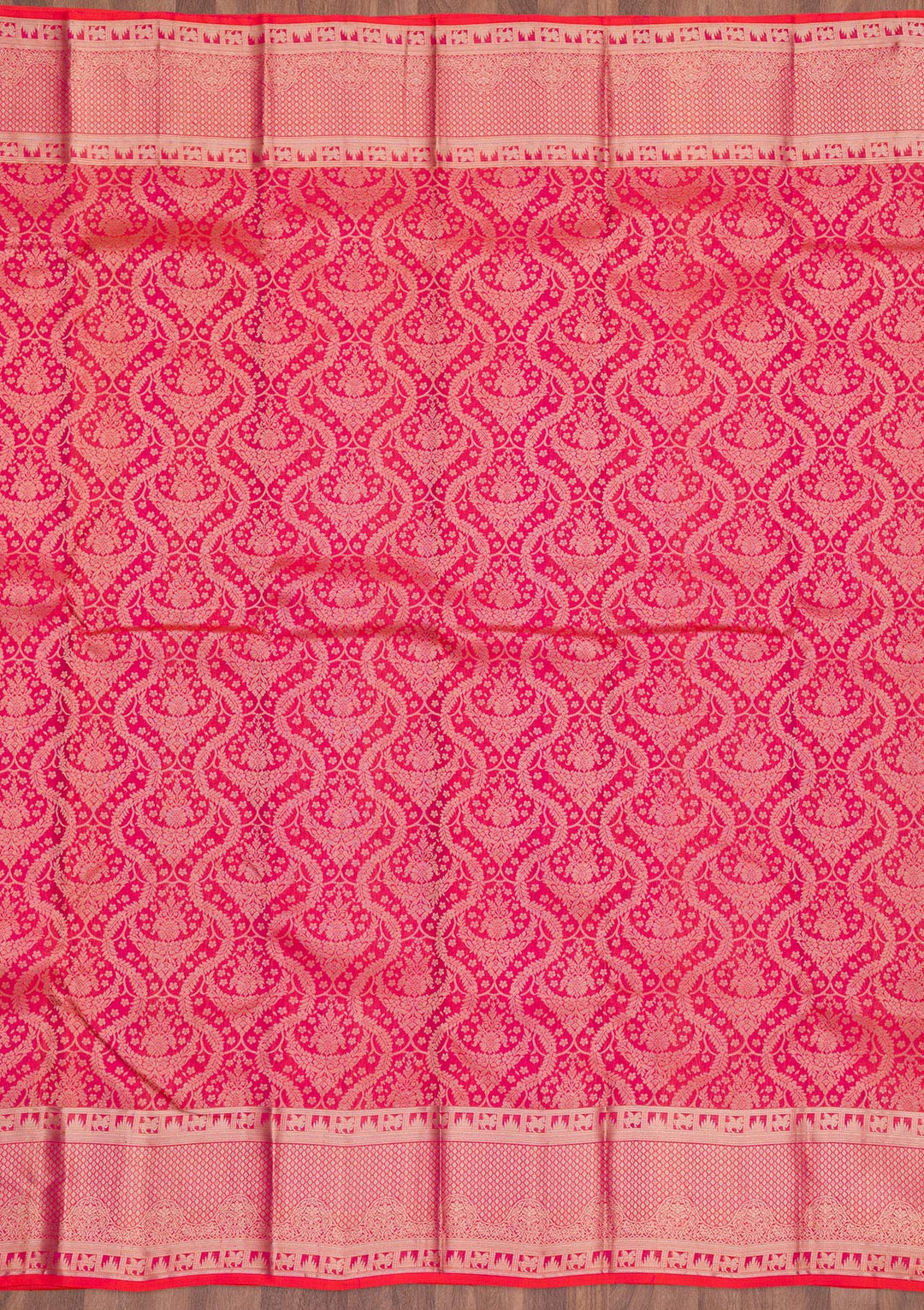Magenta Pink Zariwork Pure Silk Saree