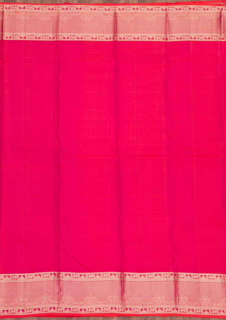 Magenta Pink Zariwork Pure Silk Saree