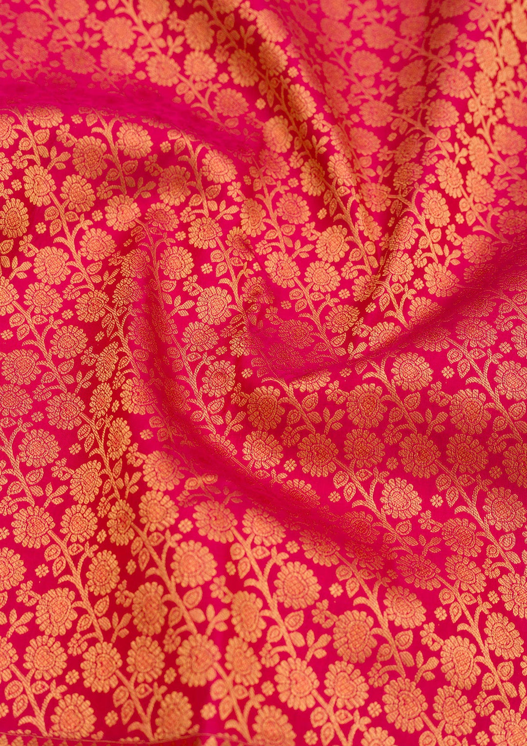 Magenta Pink Zariwork Pure Silk Saree