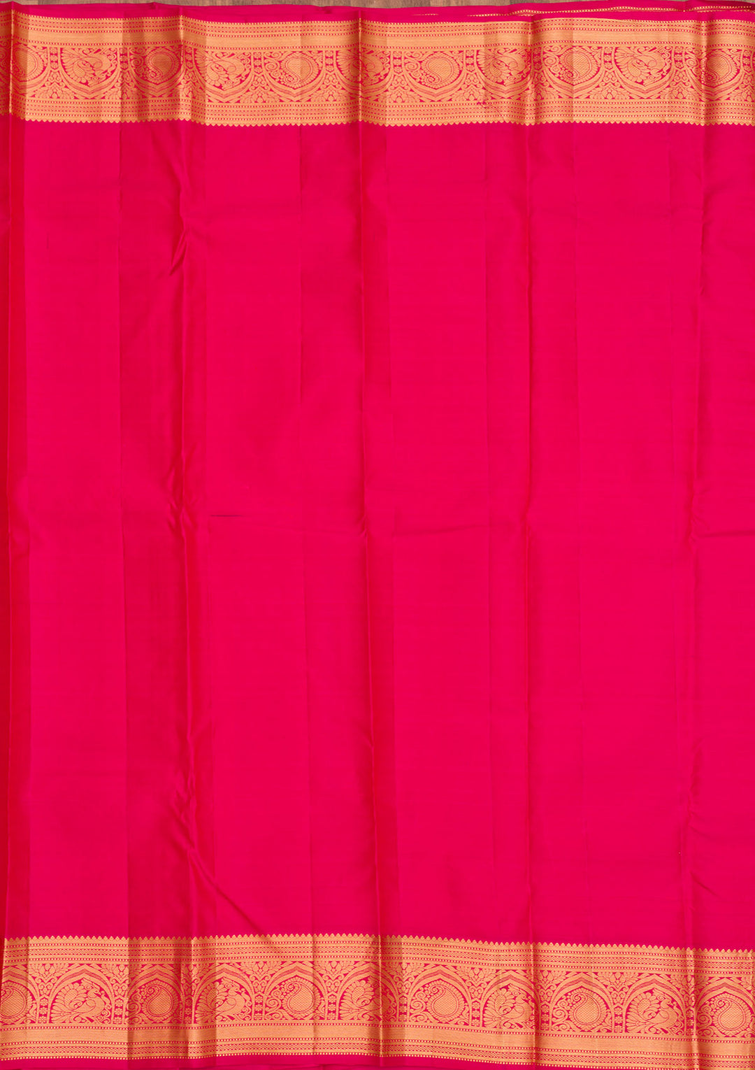 Magenta Pink Zariwork Pure Silk Saree