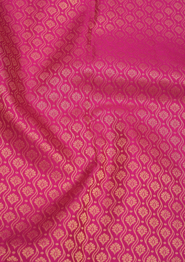 Magenta Pink Zariwork Pure Silk Saree