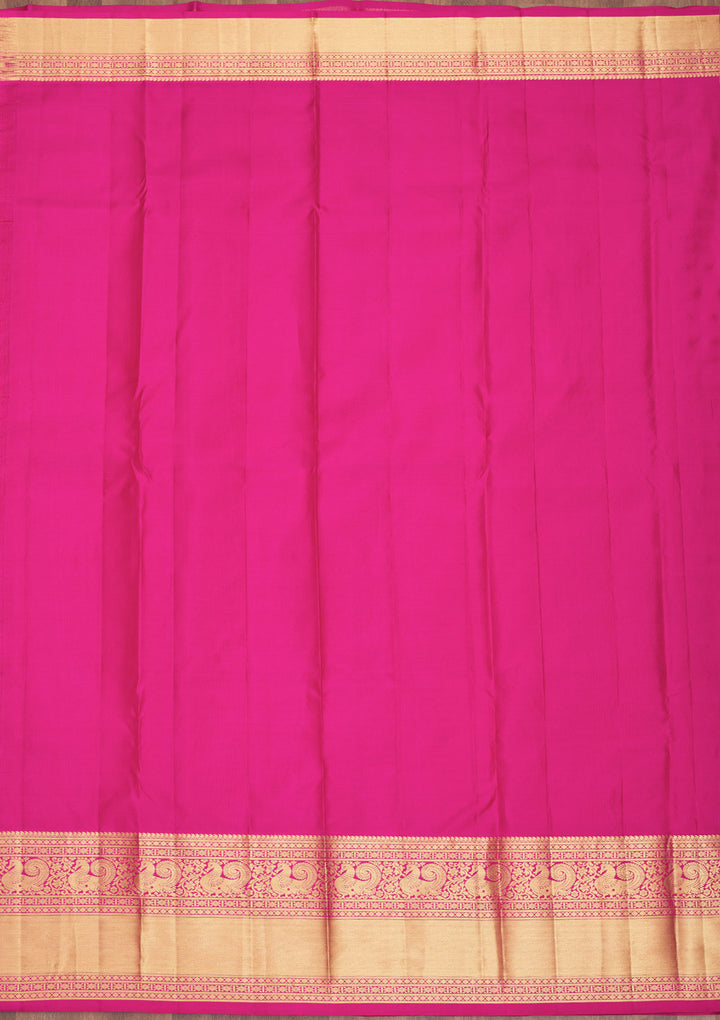 Magenta Pink Zariwork Pure Silk Saree