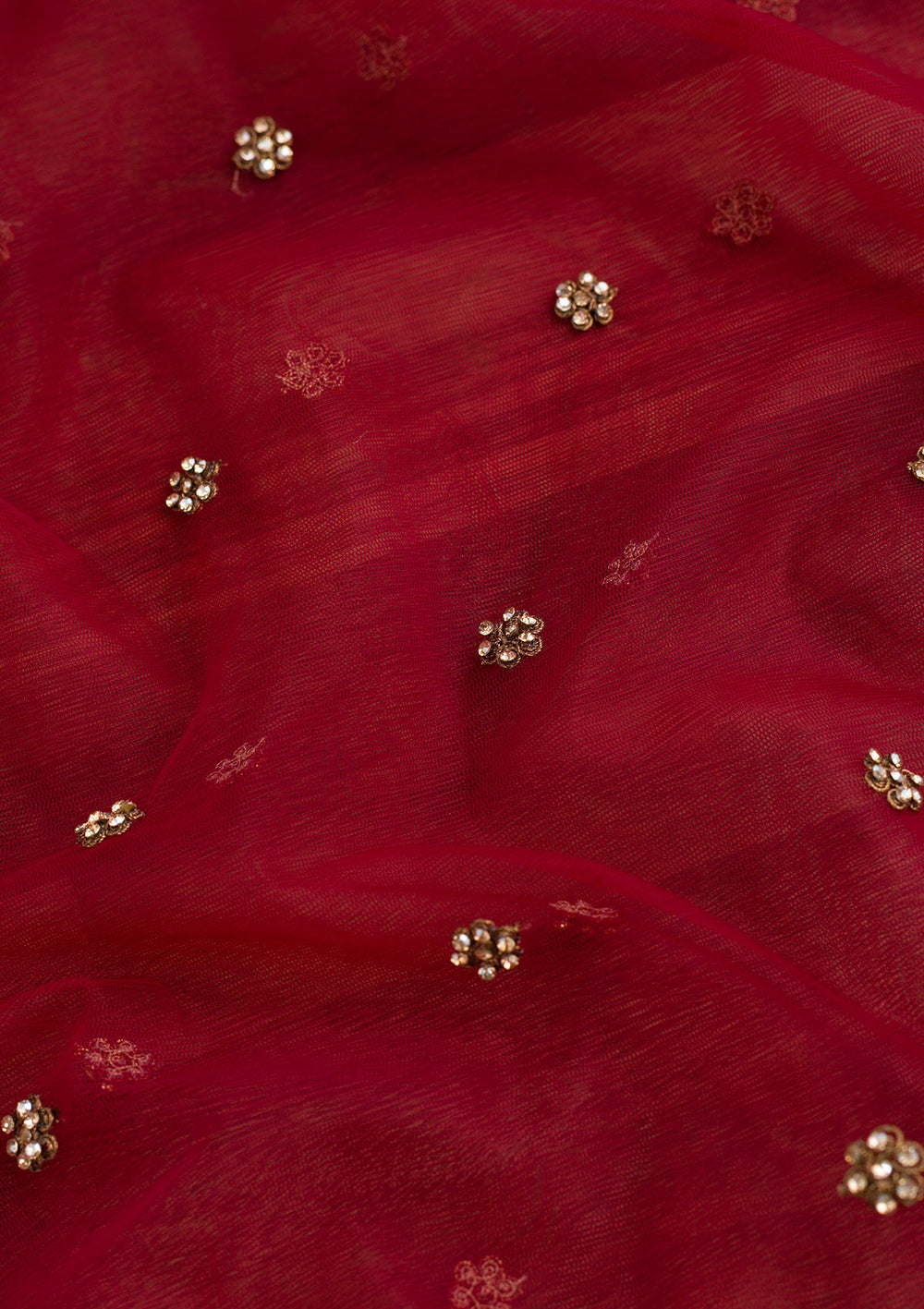 Maroon Zariwork Net Dupatta-Koskii