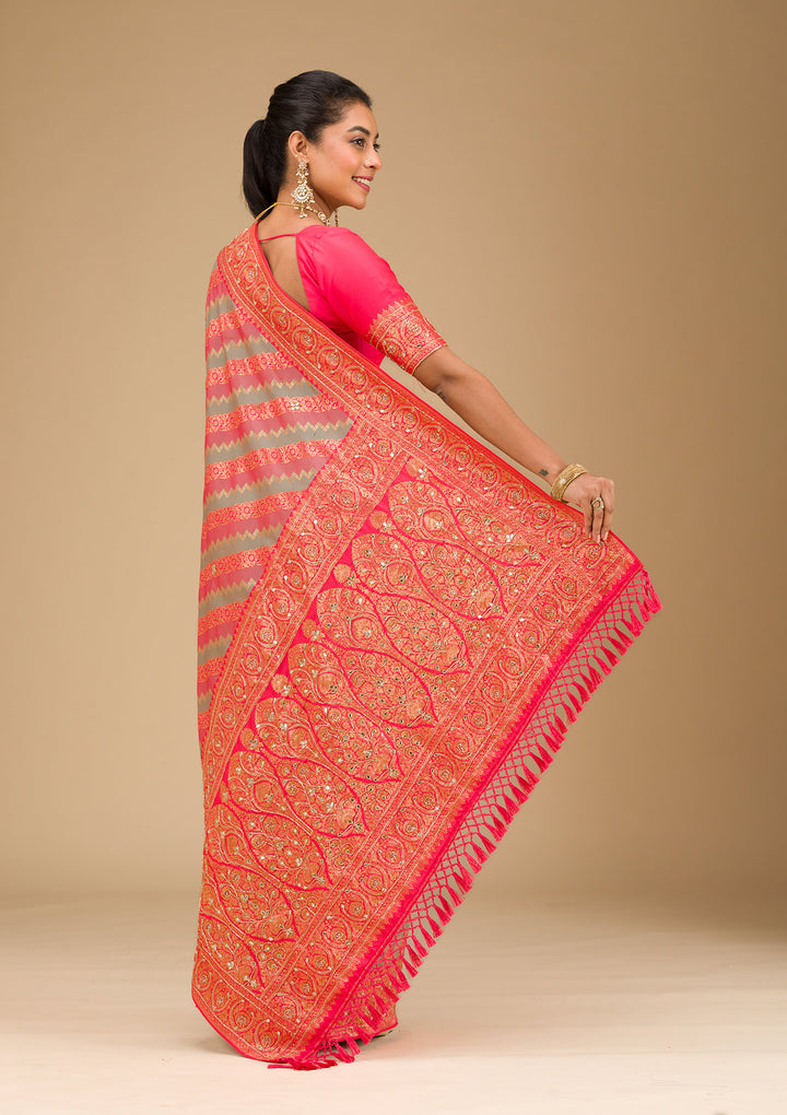 Mauve Cutdana Art Silk Saree