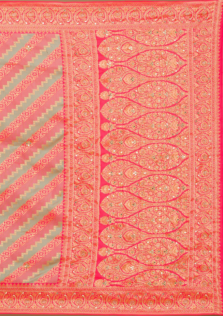 Mauve Cutdana Art Silk Saree