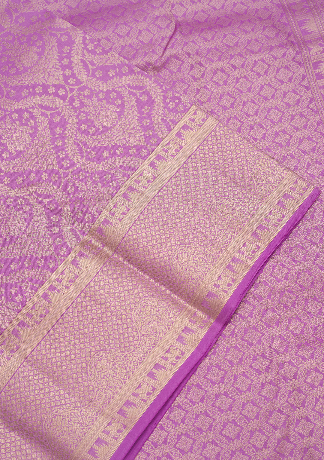 Lavender Zariwork Pure Silk Saree