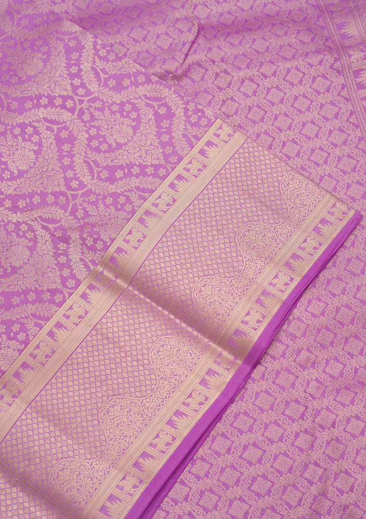 Lavender Zariwork Pure Silk Saree