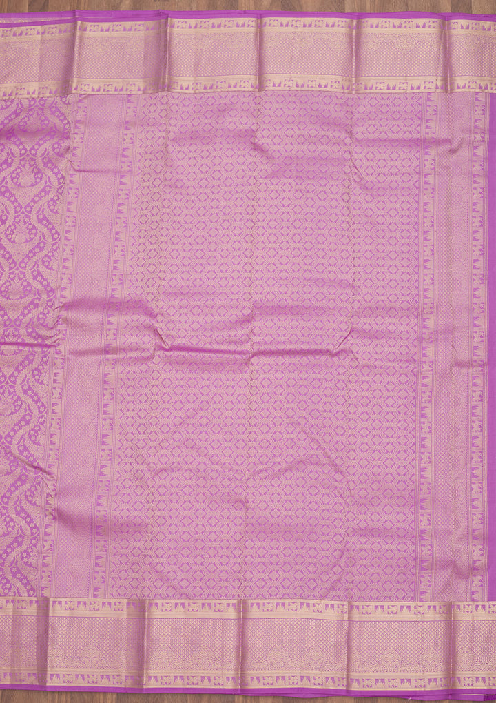 Lavender Zariwork Pure Silk Saree