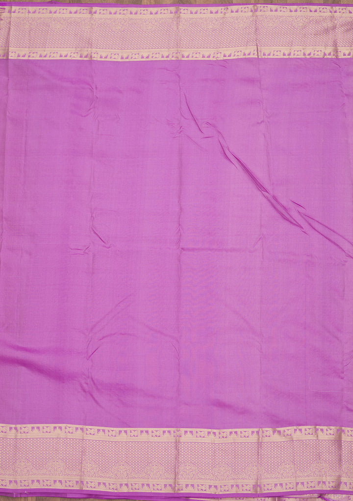 Lavender Zariwork Pure Silk Saree
