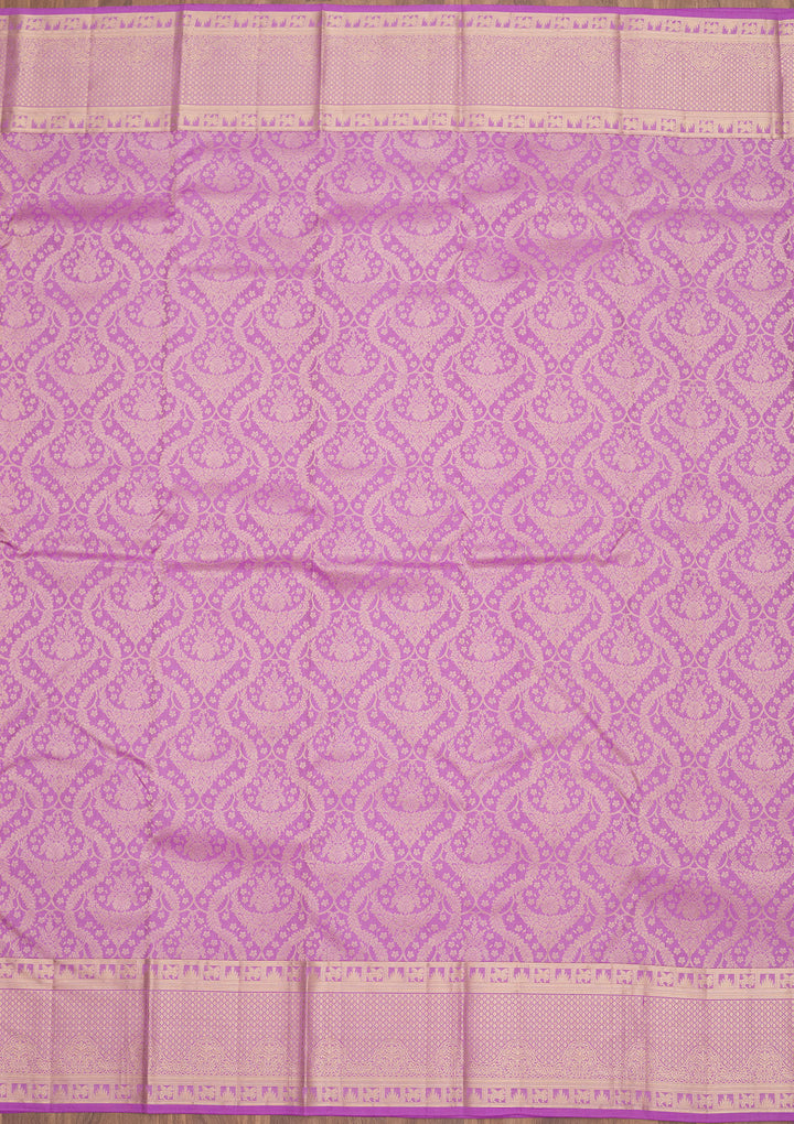 Lavender Zariwork Pure Silk Saree