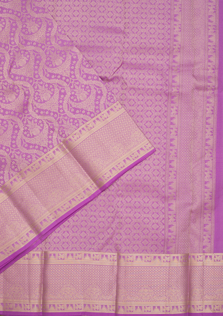 Lavender Zariwork Pure Silk Saree