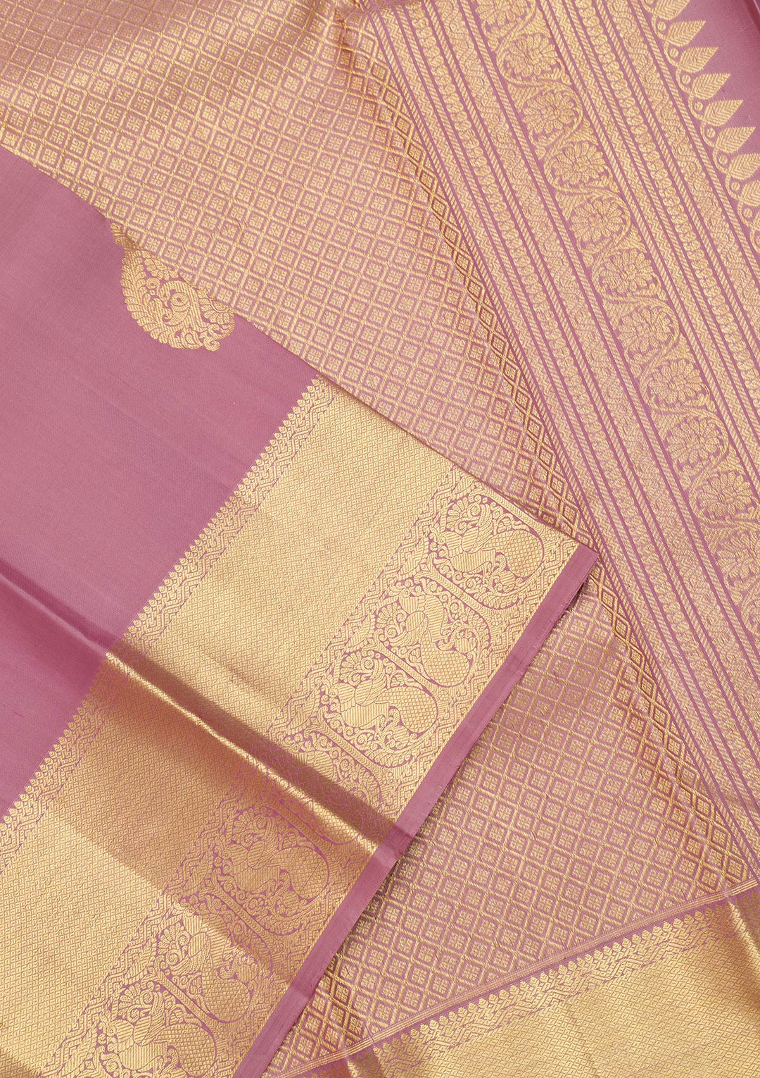 Mauve Zariwork Pure Silk Saree