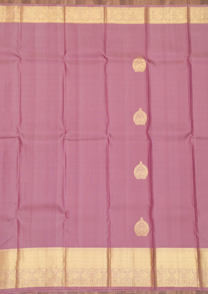 Mauve Zariwork Pure Silk Saree