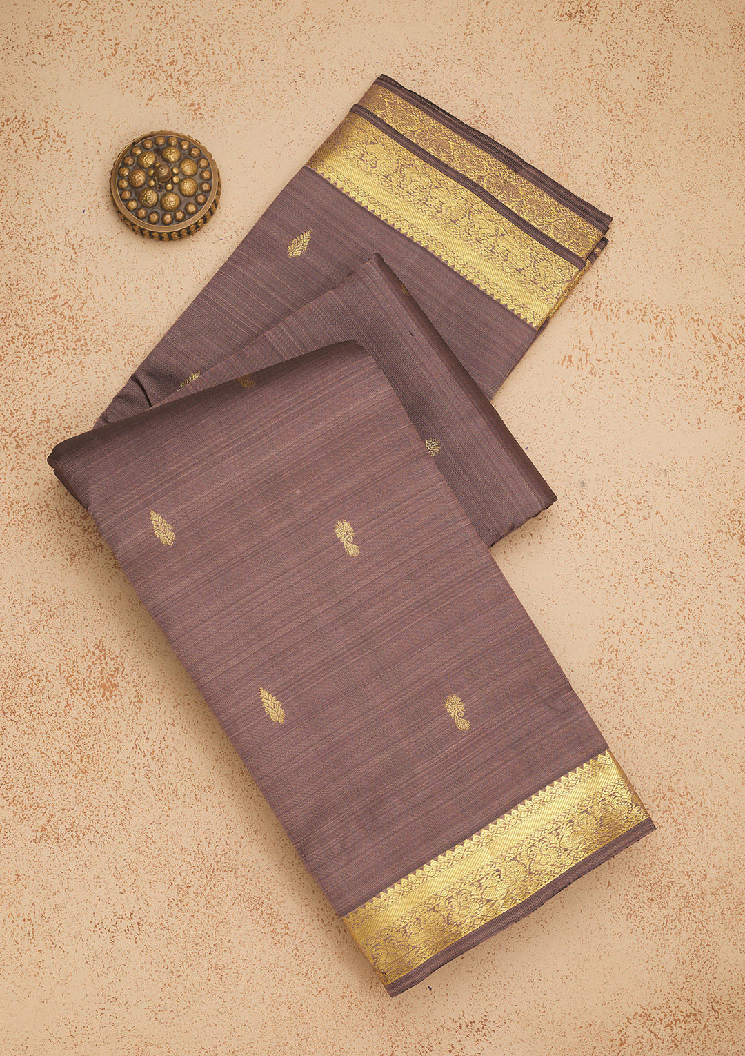 Mauve Zariwork Pure Silk Saree